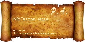 Pásztor Absa névjegykártya
